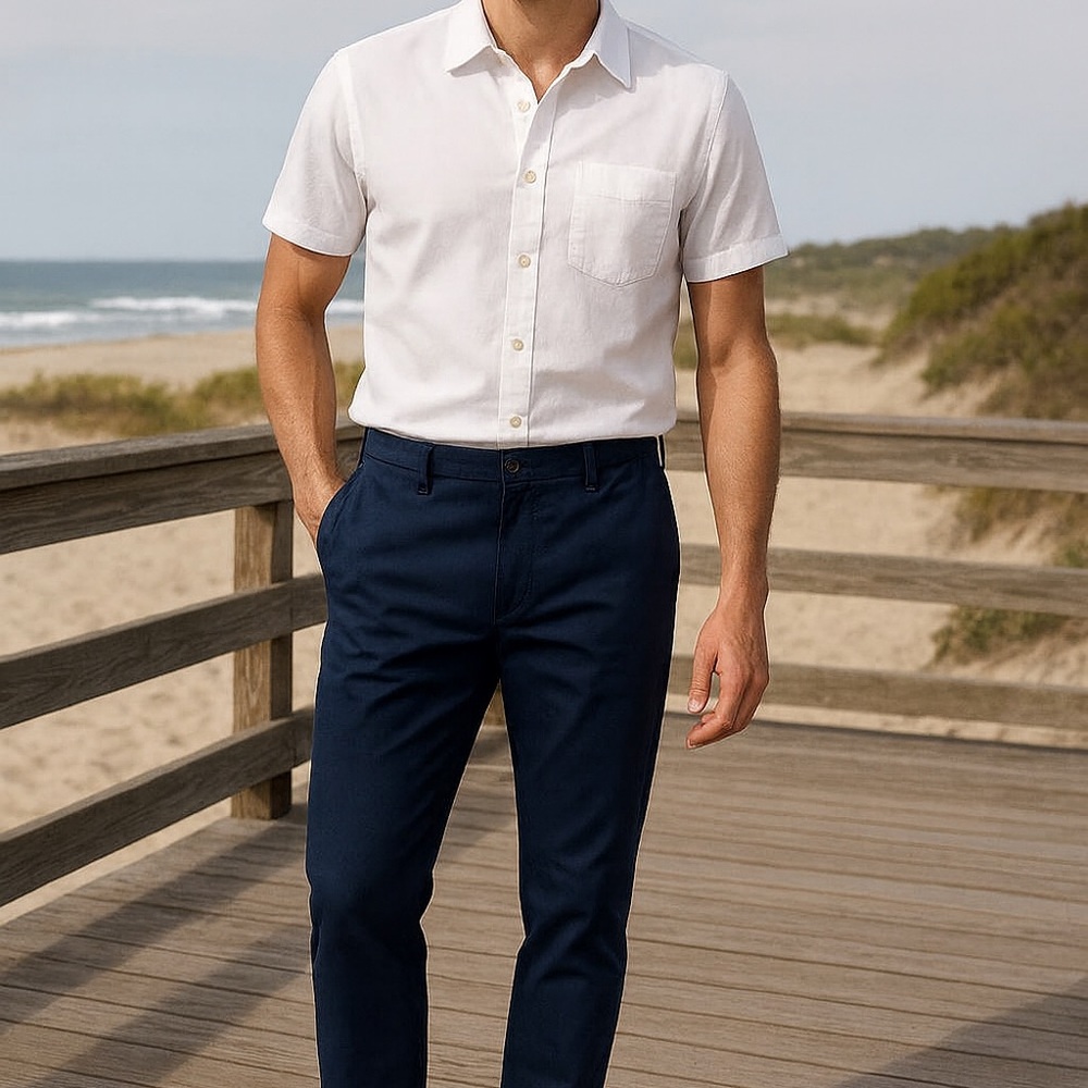 Banana Republic Men's Dark Blue Fulton Chinos 36x34